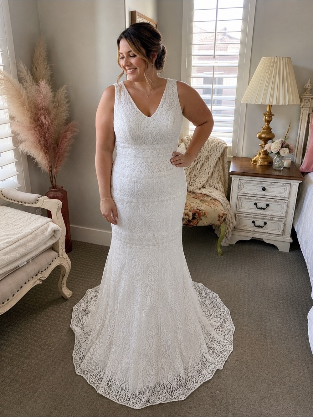 Traditions by Mon Cheri Lace Bridal Gown Size 14